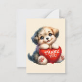 メッセージ感謝していパピーを追加かわいい ノートカード (正面)