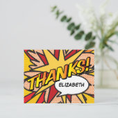 メッセージ感謝してい音声認識バブルおもしろいレトロ ポストカード (スタンド正面)