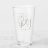 メッセージ淡い色のグラス付きグリーンガムの葉 タンブラーグラス (裏面)