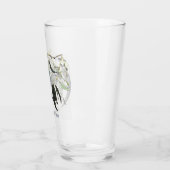 メッセージ淡い色のグラス付きグリーンガムの葉 タンブラーグラス (左)