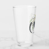 メッセージ淡い色のグラス付きグリーンガムの葉 タンブラーグラス (右)