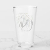 メッセージ淡い色の付きグリーンガムの葉 タンブラーグラス (裏面)