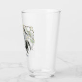 メッセージ淡い色の付きグリーンガムの葉 タンブラーグラス (左)