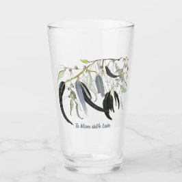 メッセージ淡い色の付きグリーンガムの葉 タンブラーグラス