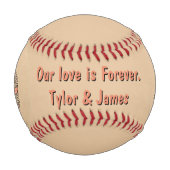 メッセージ素朴を愛する二人のかわいいハリネズミ 野球ボール (正面)