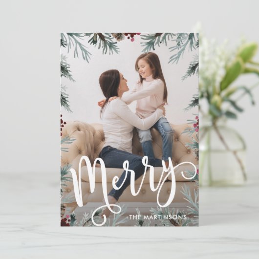 メッセージ素朴付きクリスマスフレーム写真 シーズンカード (スタンド正面)