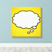 メッセージ考えバブルおもしろいレトロ漫画ブックポップ・アートの キャンバスプリント (インサイチュ (ウッドフロア))