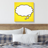 メッセージ考えバブルおもしろいレトロ漫画ブックポップ・アートの キャンバスプリント (インサイチュ (寝室))