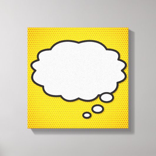 メッセージ考えバブルおもしろいレトロ漫画ブックポップ・アートの キャンバスプリント (正面)