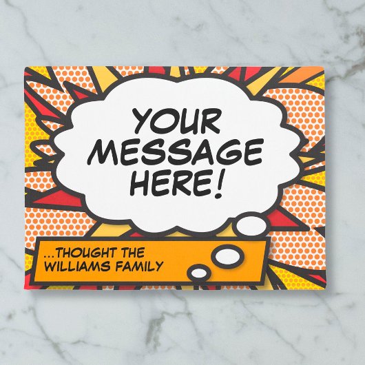 メッセージ考えバブルおもしろいレトロ漫画ブック ドアマット