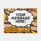 メッセージ考えバブルおもしろいレトロ漫画ブック ドアマット (正面)