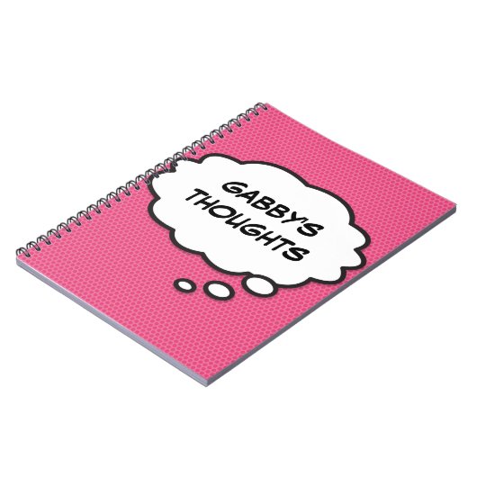 メッセージ考えバブルおもしろいレトロ漫画ブック ノートブック (左側)