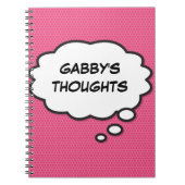 メッセージ考えバブルおもしろいレトロ漫画ブック ノートブック (正面)