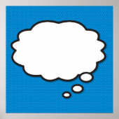 メッセージ考えバブルおもしろいレトロ漫画ブック ポスター (正面)