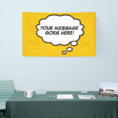 メッセージ考えバブルおもしろいレトロ漫画ブック 横断幕 (トレードショー)