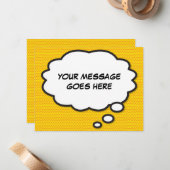 メッセージ考えバブルおもしろい漫画帳 ノートカード (正面/裏面インサイチュ)