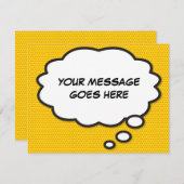 メッセージ考えバブルおもしろい漫画帳 ノートカード (正面/裏面)