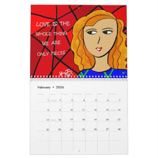 メッセージ聞エンジェルのための勇気付けられるの芸術 カレンダー (2月 2026)