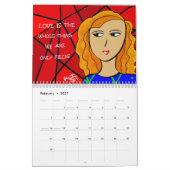 メッセージ聞エンジェルのための勇気付けられるの芸術 カレンダー (2月 2027)