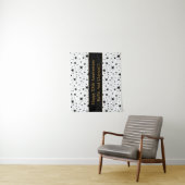 メッセージ記念日の白/黒の星 タペストリー (インサイチュ)