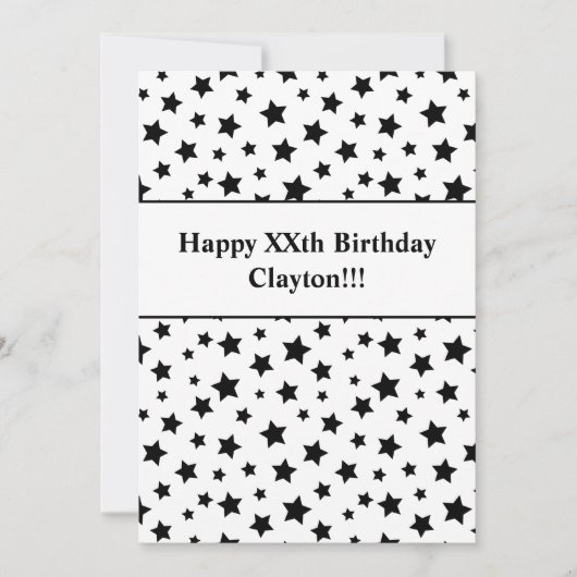 メッセージ誕生日パーティーの招待状を持つブラックスターズ 招待状 (正面)