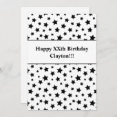 メッセージ誕生日パーティーの招待状を持つブラックスターズ 招待状 (正面/裏面)