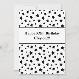 メッセージ誕生日パーティーの招待状を持つブラックスターズ 招待状