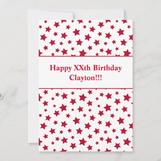 メッセージ誕生日パーティーの招待状を持つレッドスターズ 招待状 (正面)