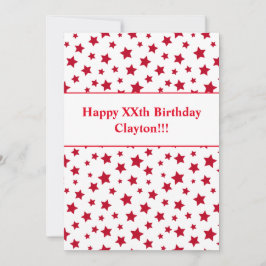 メッセージ誕生日パーティーの招待状を持つレッドスターズ 招待状