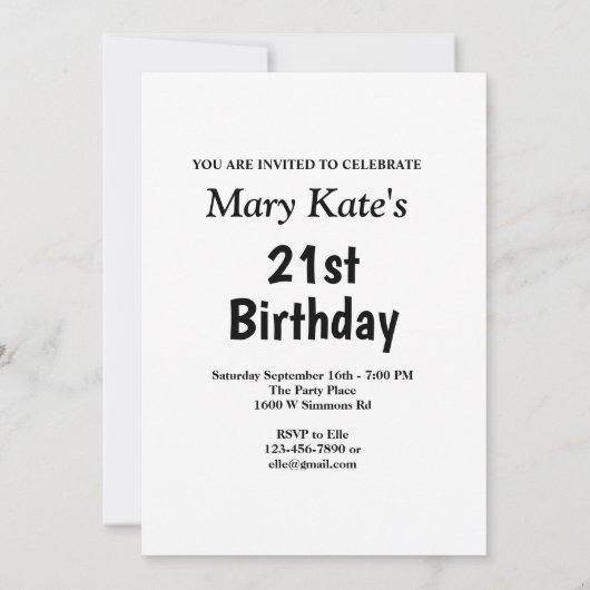 メッセージ誕生日パーティー付きブラックスターズ 招待状 (裏面)