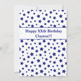 メッセージ誕生日パーティー付きブルースターズ 招待状