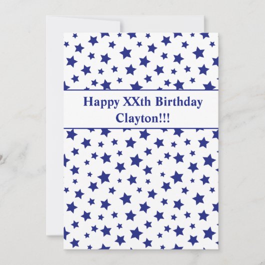 メッセージ誕生日パーティー付きブルースターズ 招待状 (正面)