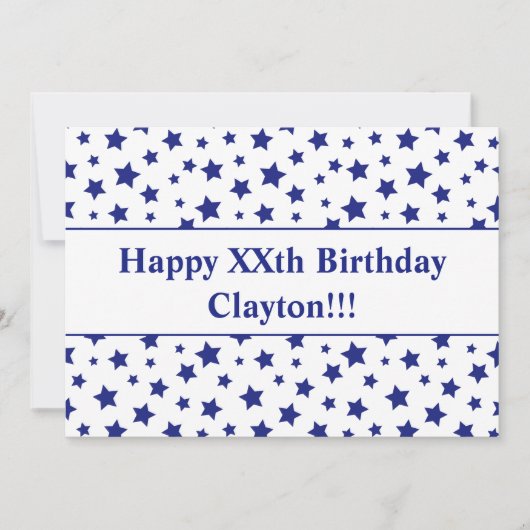 メッセージ誕生日パーティー付きブルースターズ 招待状 (正面)