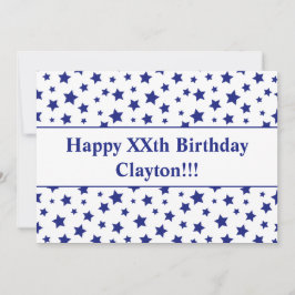 メッセージ誕生日パーティー付きブルースターズ 招待状