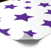 メッセージ誕生日ポスター付き紫色の星 ポスター (角)