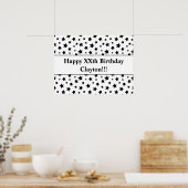 メッセージ誕生日ポスター付き黒星 ポスター (キッチン)