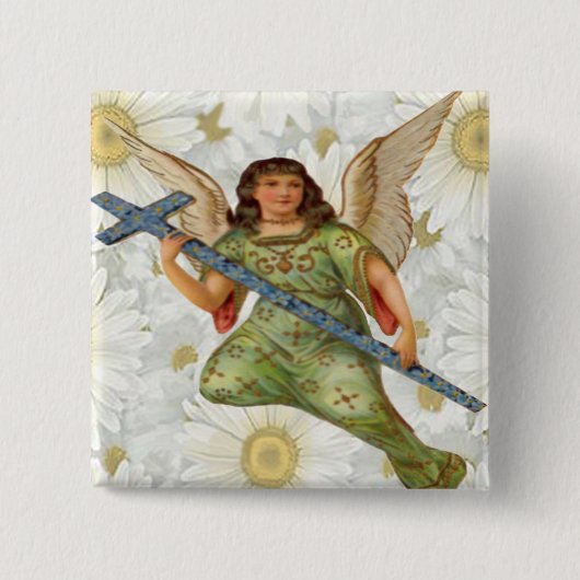 メッセージ送信エンジェルボタン 缶バッジ (正面)