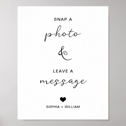 メッセージ離れウェディングパーティのモダン写真をスナップ ポスター (正面)