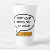 メッセージ音声バブルおもしろいレトロ漫画ブック カフェラテマグ (正面)