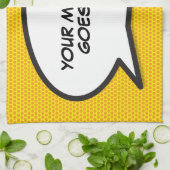 メッセージ音声バブルおもしろいレトロ漫画ブック キッチンタオル (折り畳み)