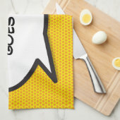 メッセージ音声バブルおもしろいレトロ漫画ブック キッチンタオル (四つ折り)