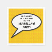 メッセージ音声バブルおもしろいレトロ漫画ブック スタンダードカクテルナプキン (正面)