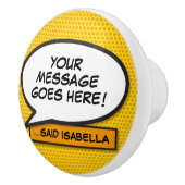 メッセージ音声バブルおもしろいレトロ漫画ブック セラミックノブ (右)