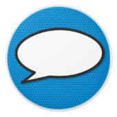 メッセージ音声バブルおもしろいレトロ漫画ブック セラミックノブ (正面)