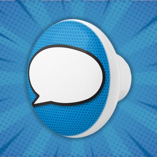 メッセージ音声バブルおもしろいレトロ漫画ブック セラミックノブ