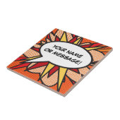 メッセージ音声バブルおもしろいレトロ漫画ブック タイル (側面)