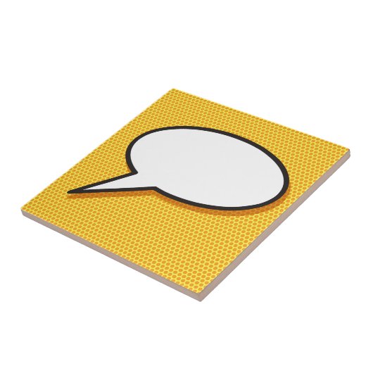 メッセージ音声バブルおもしろいレトロ漫画ブック タイル (側面)