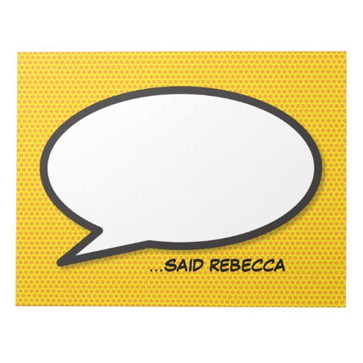 メッセージ音声バブルおもしろいレトロ漫画ブック ノートパッド (正面)