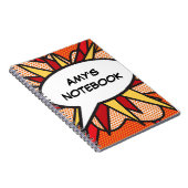 メッセージ音声バブルおもしろいレトロ漫画ブック ノートブック (右側)