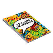 メッセージ音声バブルおもしろいレトロ漫画ブック ノートブック (右側)